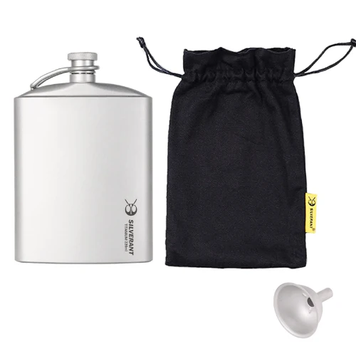 Titanium Hip Flask & Funnel - 220ml by SilverAnt - Image 2